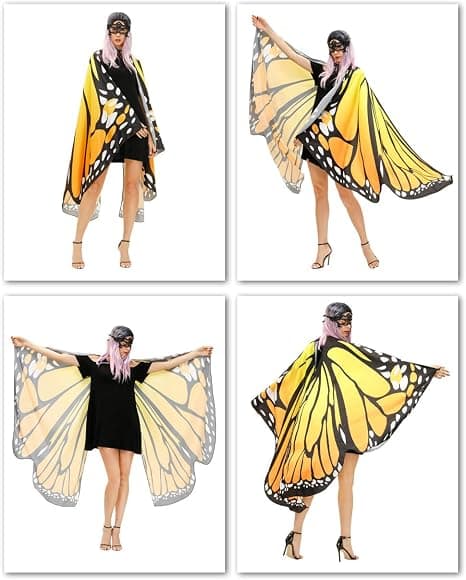 Sommerfuglevinger Kostume Voksen Halloween Sommerfuglekappe