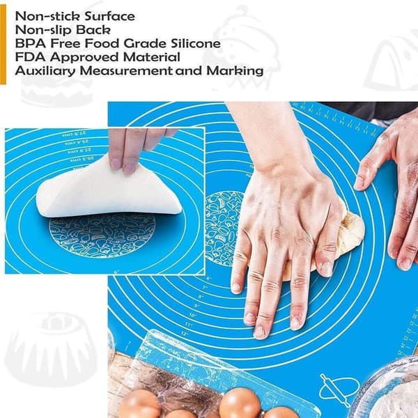 Grønn Gjenbrukbar Non-Stick Silikon Bakematte Deigmatte Kakematte Baking Fondantark