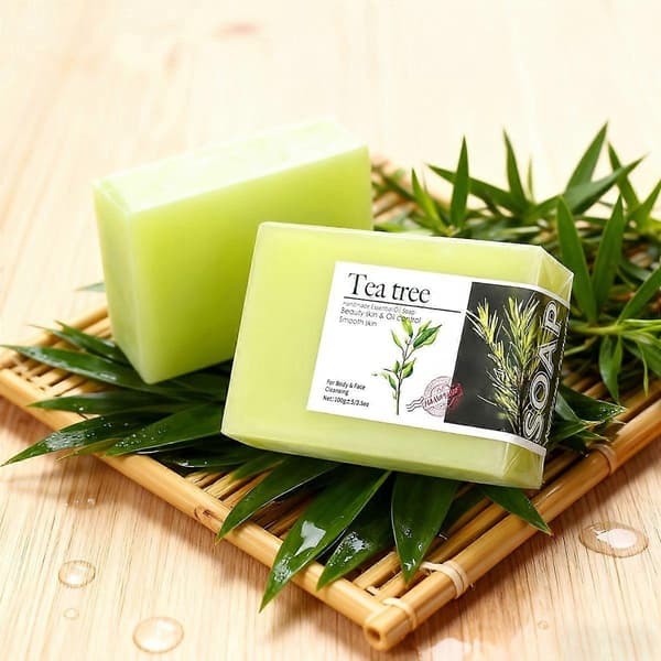 Tea Tree Oil Soap 2-pack, Deep Cleansing Oil Control Moisturizing Handmade Essential Oil Soap for Face and Body, Total 100g