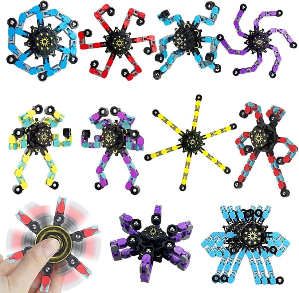 Transformabla Fidget Spinners - Kedjerobot DIY Leksaker - Stresslindring för Tonåringar/Vuxna 10 st
