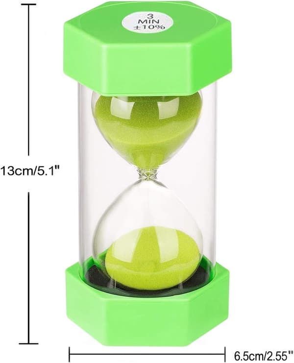 Timeglas Timer Farve Timeglas Køkken Timer, Visuelt Hjælpemiddel til Spil, Madlavning og Træning (3 Minutter i Grøn)