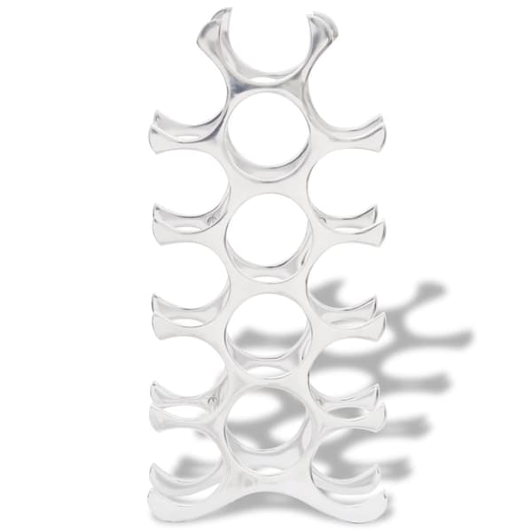 vidaXL Pöytäviiniteline alumiinia 15 pullolle hopea Silver silver
