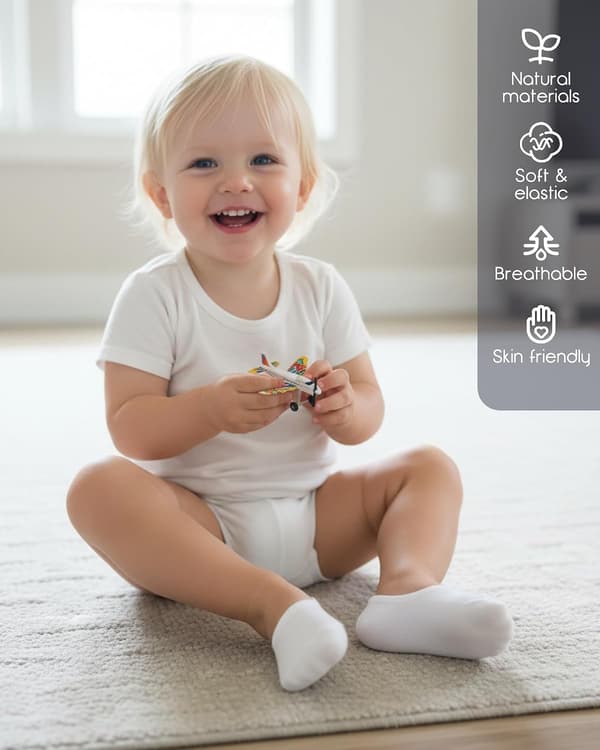 Barn No Show Strumpor Bomullsfoder Lågt Skurna Strumpor för Pojkar Flickor Småbarn 10-pack Vit 7-9 År 7-9 Years 10 Pack White