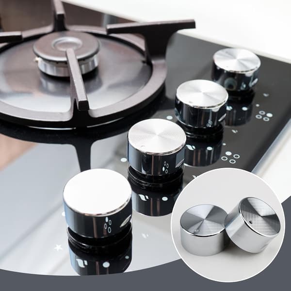 6 Pieces Gas Knobs, 6 mm Diameter Universal Gas Control Knobs, Universal Adjustment Knobs, for Oven, Stove and Hobs