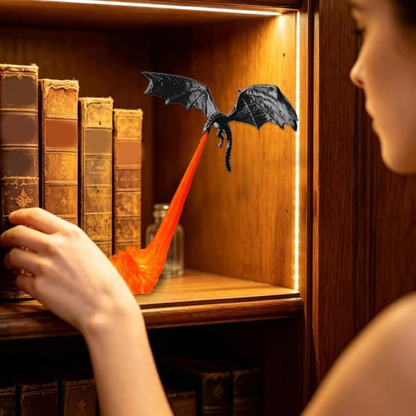 Drage bogreol Nook Light - 3D-printet fantasy bogindretning displaylampe Sort stor Black Large