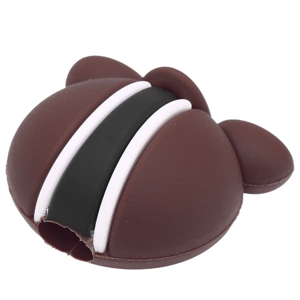 Data Cable Protector Cute Cartoon Bear Shape Charging Cable Protector for Mobile Phones Computer Tablet Data Cables Brown