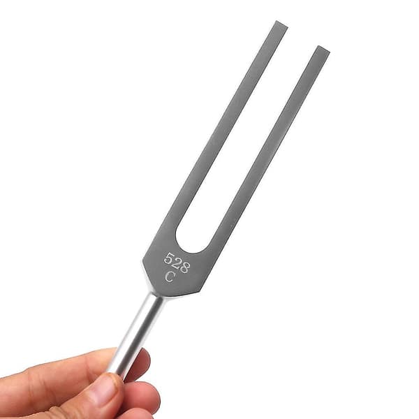 528 Hz Tuning Fork Healing Relaxation Tool With Silicone Hammer Cleaning Cloth Storage Bag