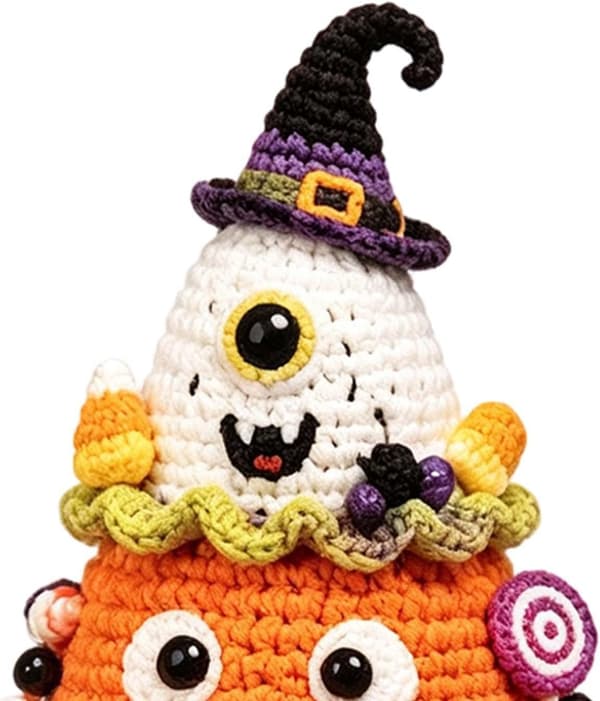 Halloween heklesett borddekorasjon – DIY-materialpakke Maiskolben – DIY-Materialpaket