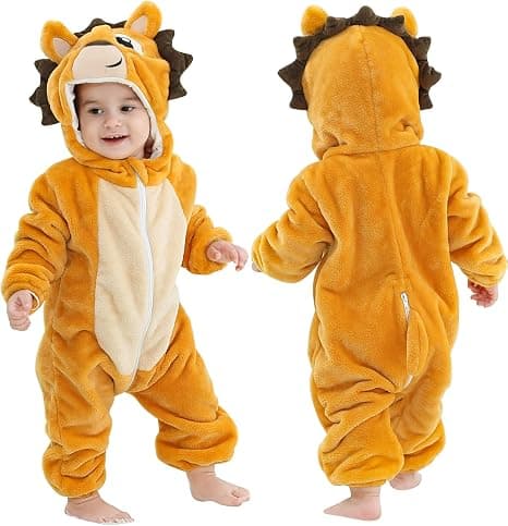 （2）Passar för längd 110 cm Baby Onesies Djurpyjamas Jumpsuit