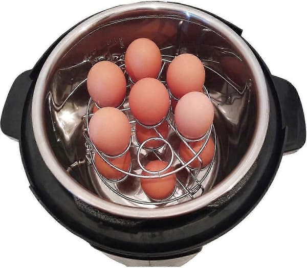 Eggkokerstativ i rustfritt stål for Instant Pot, trykkoker, kokegryte. Stablebare dampbrett