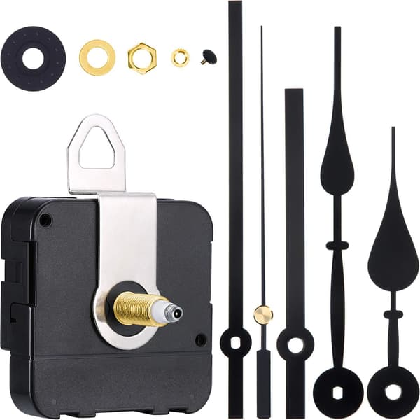 Quartzurverk Lång Klockrörelse DIY Klockreparationssats (Svart)