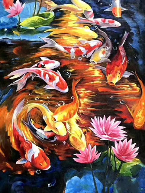30x40cm 5D DIY Diamond Painting Full, Fish Series#H, DIY Diamond