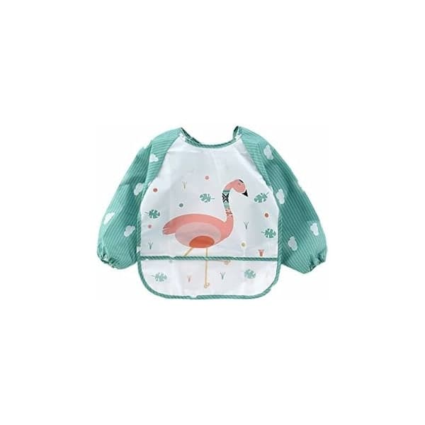4-pack Long Sleeve Baby Bibs, Waterproof Sleeveless Bibs, Flexible Bibs for Toddlers 6-24 Months