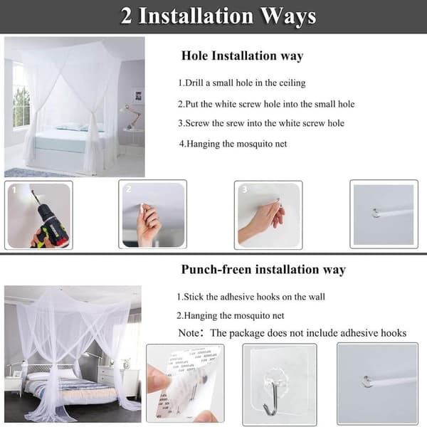 Large Square Mosquito Net - Double Bed and Single Bed-FA-