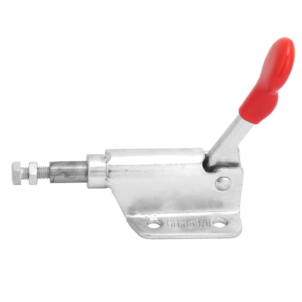 1 pc Galvanized Iron 10mm Stroke Push/Pull Quick Release Toggle Clamp 60kg Capacity - Silver+Red