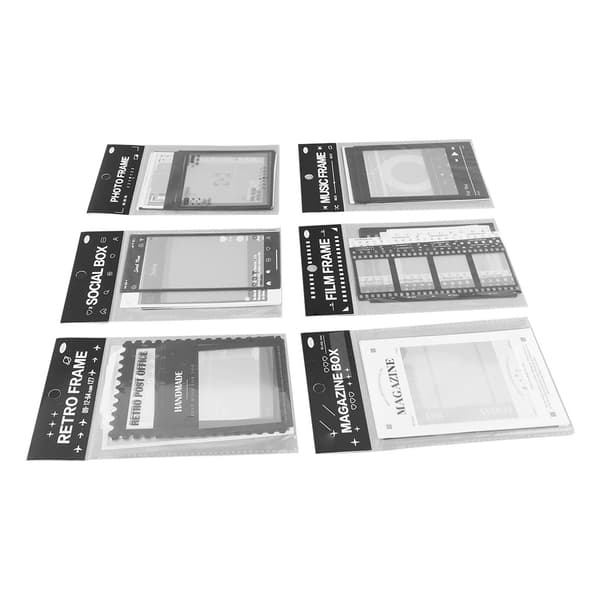 6 Bags Scrapbook Frames Retro Mixed Styles Durable PET for DIY Craft Decoration Photo Frame Stickers for DIY Crafts