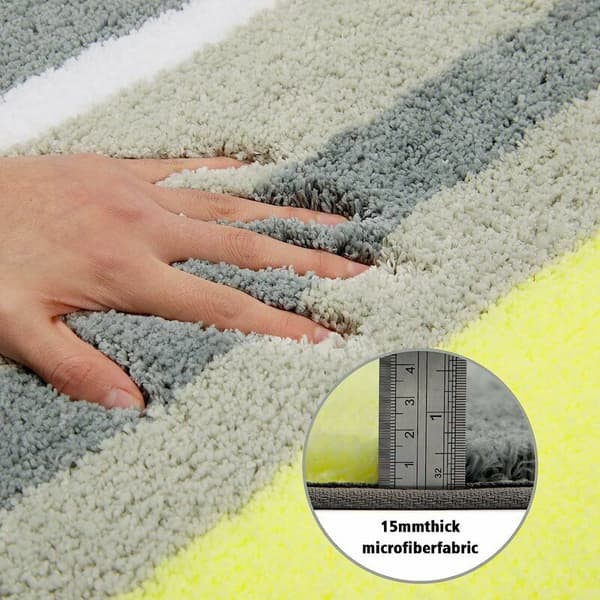 Badeværelsesmåtte, skridsikker, mikrofiber, badeværelsesmåtte, tæppe til badeværelse, absorberende, køkkengulv, maskinvaskbar, 15,7 x 23,6 tommer