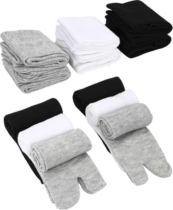 6 par Unisex Tabi Flip Flop Strumpor Geta Strumpor Bomullsdelade Tåstrumpor