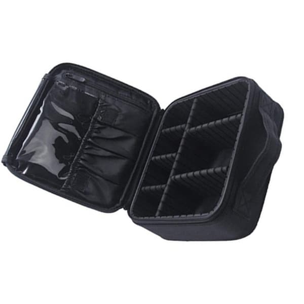 Makeup Bags Detachable Compartments Large Capacity Zipper Cosmetic Storage Bag S Black