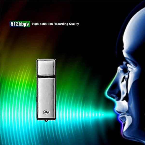 16 GB Mini Stemmeopptaker, Støyreduserende USB Digital Lydopptaker for Forelesning, Intervju, Møte C