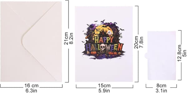 Halloween Pop-Up kort spøgelse græskar hjemsøgt hus kranie skulptur -