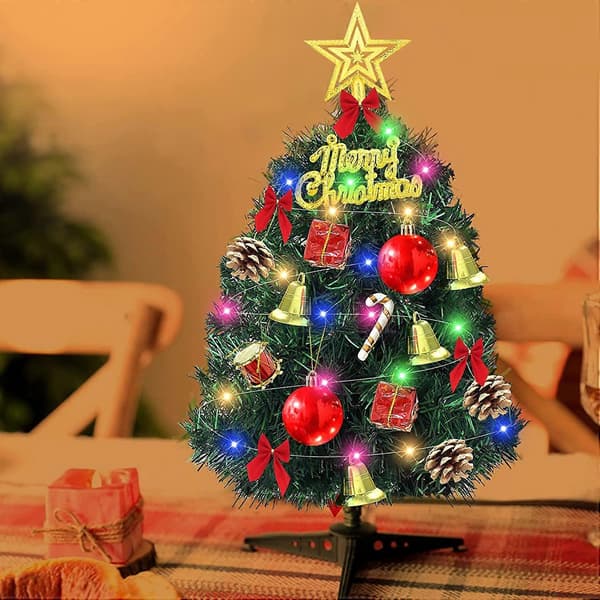 30CM Mini Christmas Tree, 30cm Artificial Christmas Tree, Small Christmas Tree with Lights, DIY Mini Christmas Tree, Miniature Christmas Tree, Small T