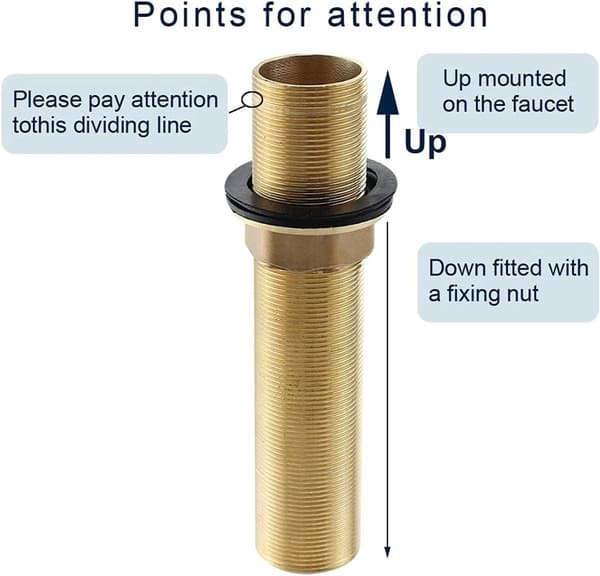 Forlænget gevindrørfittings - 2 stk. - M32 x 150 mm - Guld