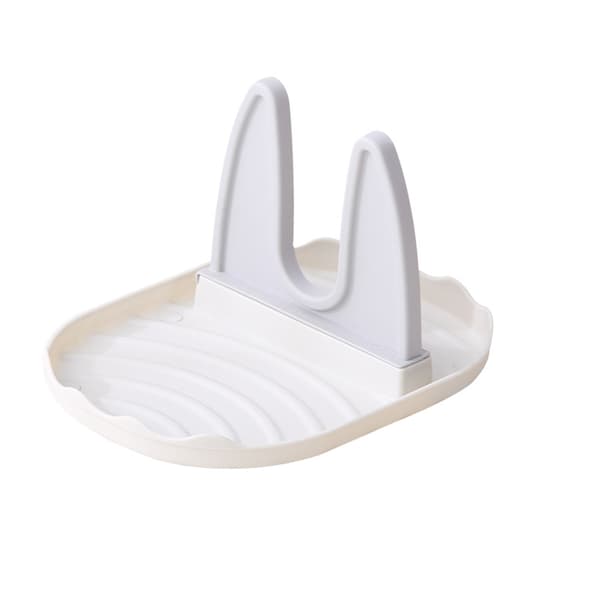 Multifunctional Reversible Kitchen Shelf Pot Lid Holder Chopstick Storage Rack White Gray White Gray