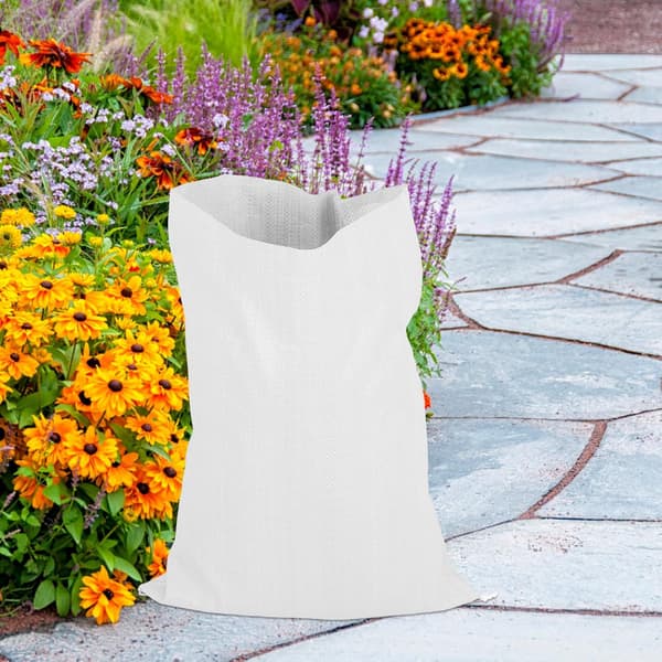 20 stk kraftige hvite polypropylen flomkontroll sandsekker 40x62 cm