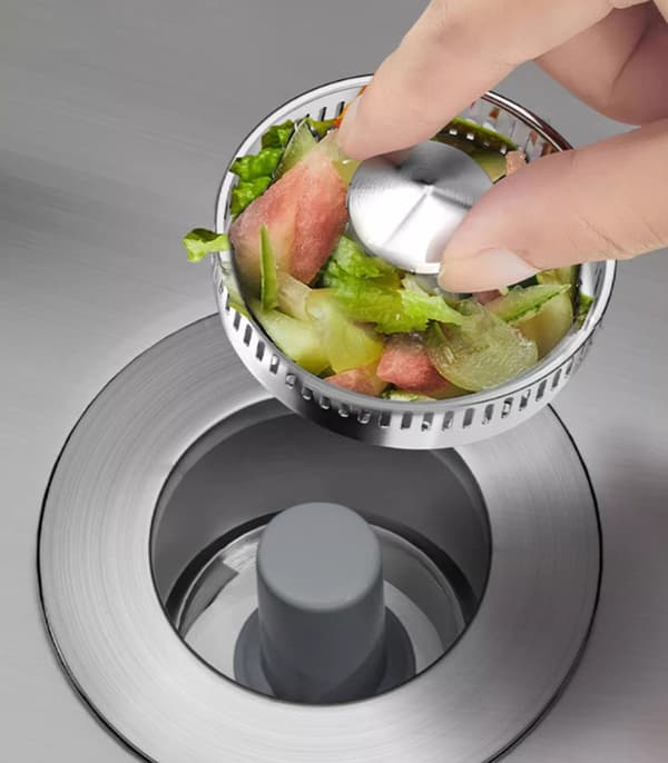 Basket Plug, 1-piece Sink Strainer, Kitchen Strainer, Sink Strainer, Kitchen Drain Strainer, 304 Stainless Steel Pop-up Sink Plug