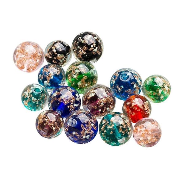 40 pcs Luminous Glass Beads Beautiful Round Spacer Beads for DIY Crafts