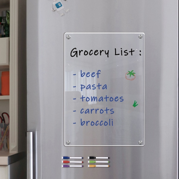 Magnetic Acrylic Memo Board with Pen for Weekly Planner Erasable Message Writing Board