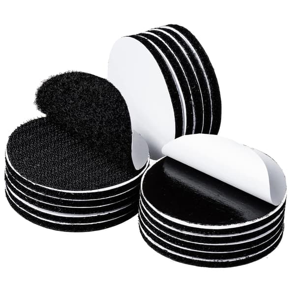 (12-pack, runda 50 mm) Kraftiga självhäftande kardborrepunkter