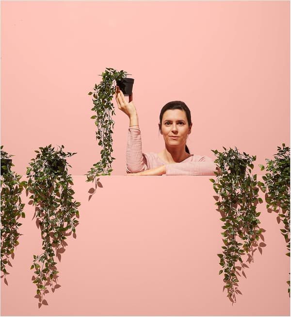 Artificial potted plant, indoor/outdoor, hanging