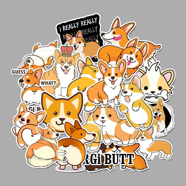 50 söpöä corgi-tarraa