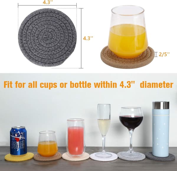 6 stk. coasters til drikkevarer, superabsorberende drikkevareunderlag, stilfulde