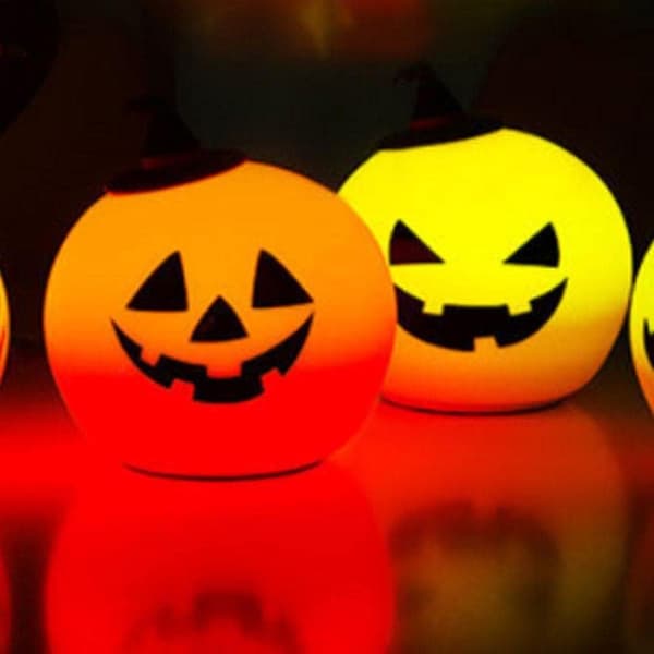 Halloween Græskar Natlampe Genopladelig LED Natlampe