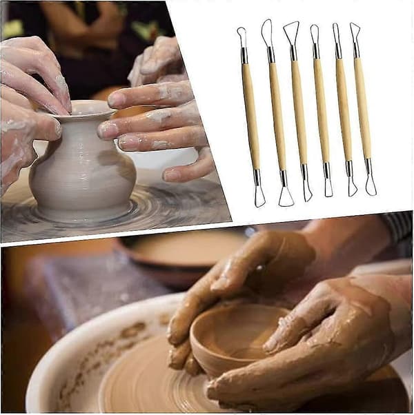 Professional Clay Sculpture Tools Ceramic Sculpture Tools Clay Sculpture Tools for Pottery, Ceramic Sculpture (1 set, Wood Color)