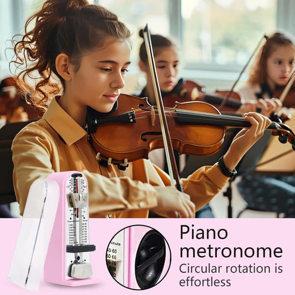 Mekanisk metronom til guitar, bas, ukulele, violin, trompet, banjo pink - Pink