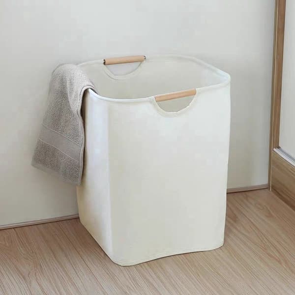 Cotton Laundry Basket - Laundry Bag - Laundry Hamper - with Handles - 30x30x40cm - Durable - High Capacity - Foldable - Laundry Box ...