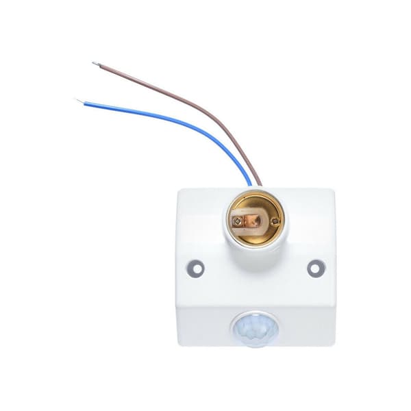 Automatisk PIR Infrarød Sensor Bevegelse LED-lampe E27 Bevegelsessensor Vegglampe Holder Uttak Strømbryter 1 stk