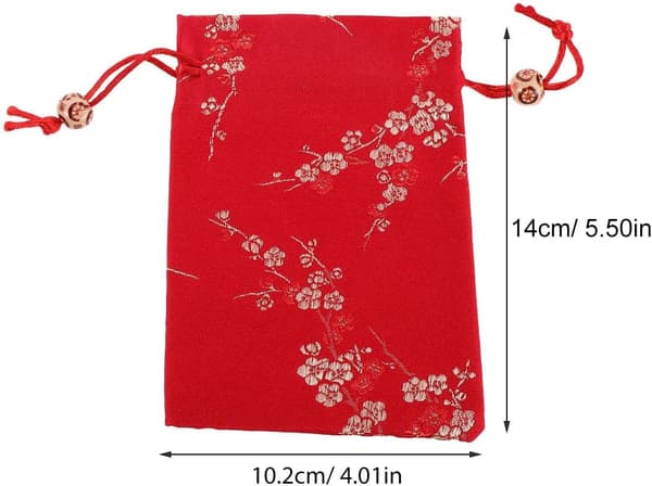 12 st eleganta broderade glänsande smyckespåsar med dragsko, mångsidiga för säker förvaring av och små presenter, bröllop, fester -