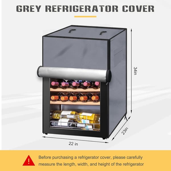 Suojapeite ulkojääkaapille (Harmaa, 56 cm P x 58 cm L x 86 cm K)
