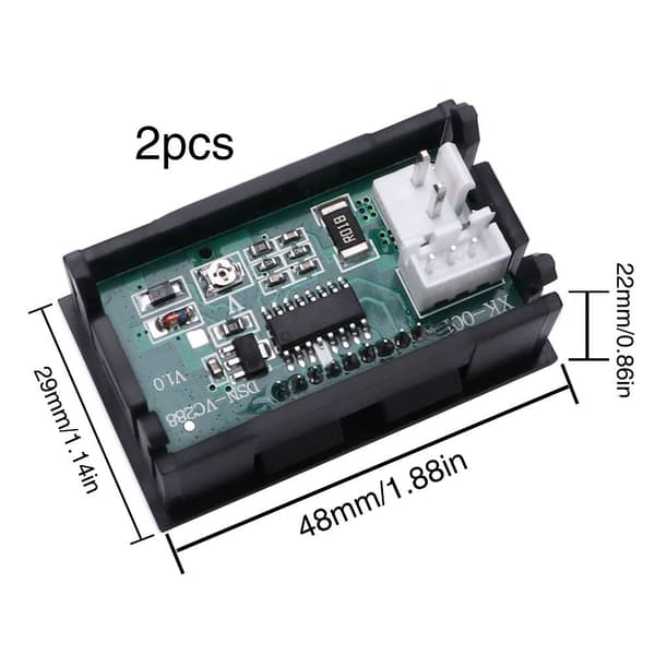Delar 0,28 tommer LED Voltmeter Amperemeter Rød og Blå Detektor Spænding Amperemeter Panel Ampere Voltmeter DC 0-100V 10A til 12V 24V Ampere Volt
