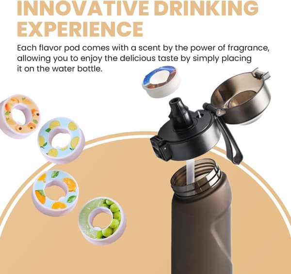 5 Smakspoder for Air Water Bottle, 0 Sukker Smak Frukt Smakspoder | Fruktduftende Smakspoder, Kompatible med Air Water Bottle
