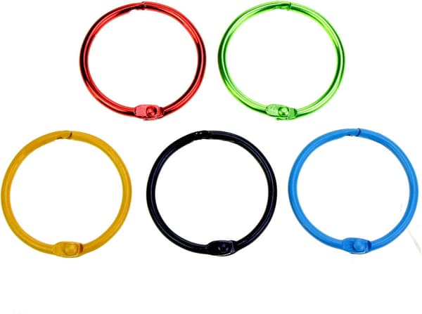 Bokring 45 mm Løsblad Metalfarve Bundet Ring til Scrapbog
