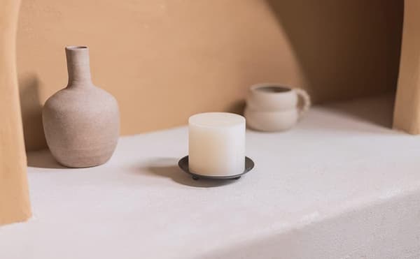 Svart Lysestake Duftlys Base Jern Kreativ Dekor
