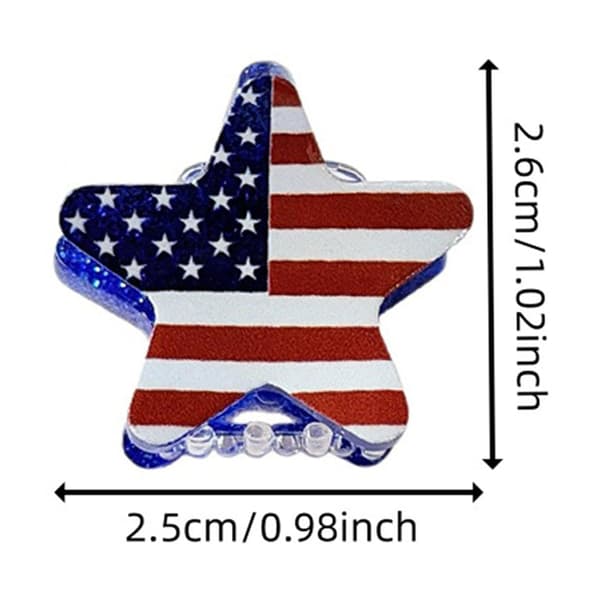 Hårspenne, amerikansk flagg, hårnål, rød/hvit stjerne - Stern