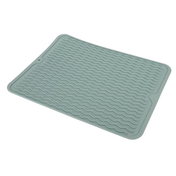 Eco-Friendly Heat Resistant Dish Drying Mat Non-Slip Flexible Rubber Mat Green
