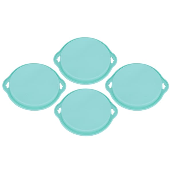 4 stk silikonformer for kake, runde brødformer, kakeformer, non-stick bakeverktøy (grønn L)